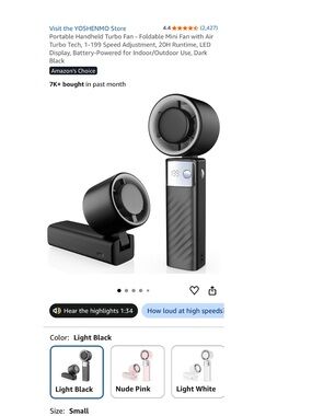 Portable Handheld Fan - Light Black